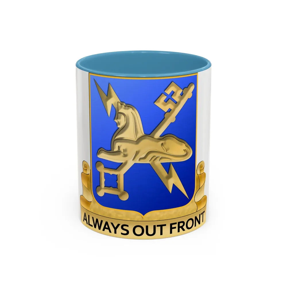 Military Intelligence Corps (U.S. Army) Accent Coffee Mug-11oz-Light Blue-Go Mug Yourself