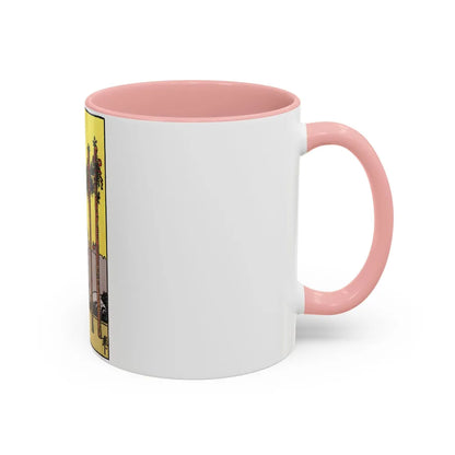 The 4 of Wands (Tarot Card) Accent Coffee Mug-Go Mug Yourself