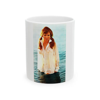 Gila Golan #128 - See through white wet top (Vintage Female Icon) White Coffee Mug-11oz-Go Mug Yourself