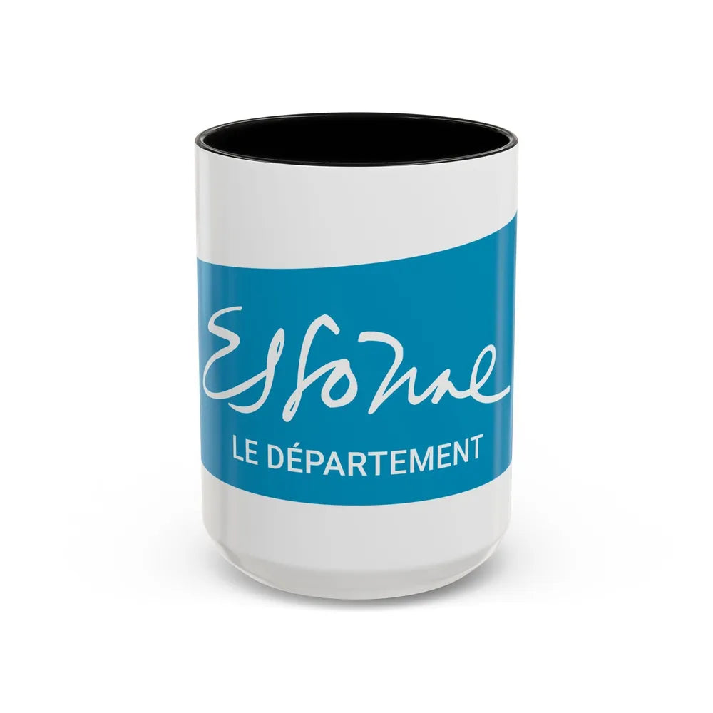 Flag of Essonne France - Accent Coffee Mug-15oz-Black-Go Mug Yourself