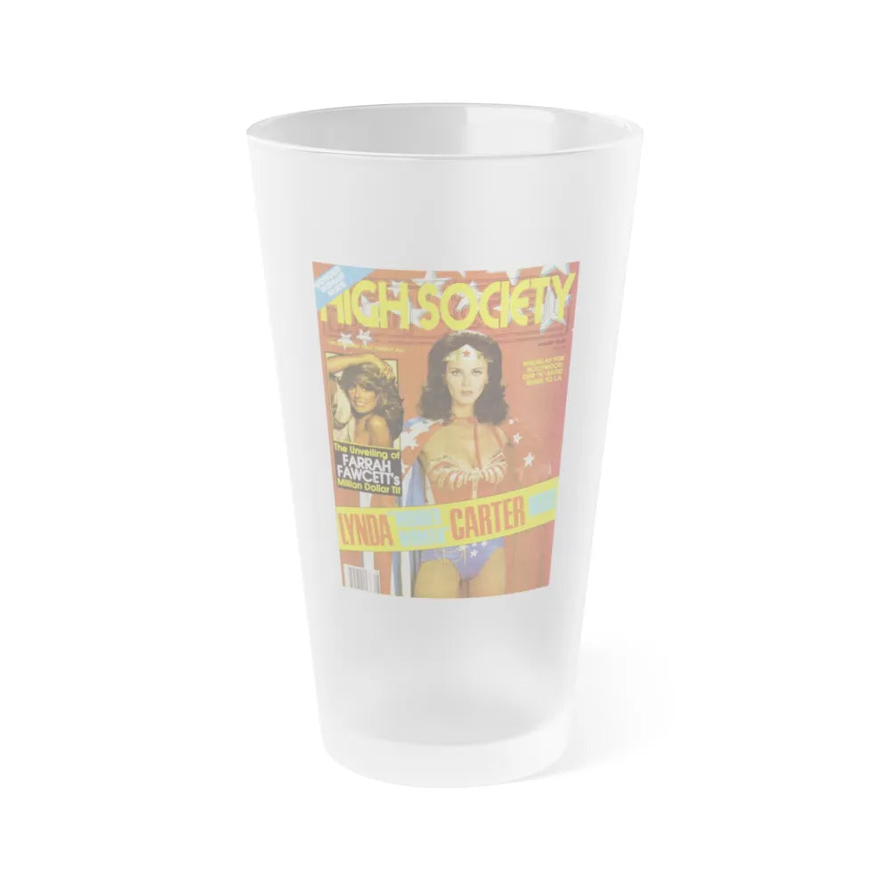 Lynda Carter #189 - Mag. Cover (Vintage Female Icon) Frosted Pint 16oz-16oz-Frosted-Go Mug Yourself