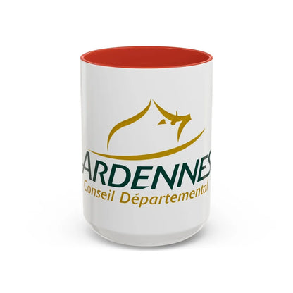 Flag of Ardennes France - Accent Coffee Mug-15oz-Red-Go Mug Yourself