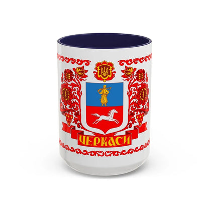 Flag of Cherkasy Ukraine - Accent Coffee Mug-15oz-Navy-Go Mug Yourself