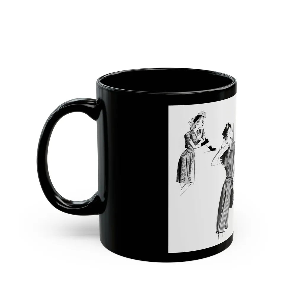 Fashion Illustrations, 1945 - Black Coffee Mug-Go Mug Yourself