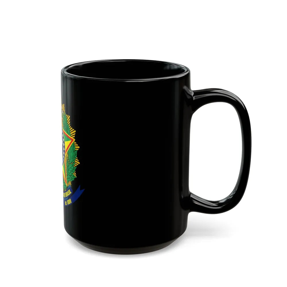 Coat of arms of Brazil (dark blue) - Black Coffee Mug-Go Mug Yourself