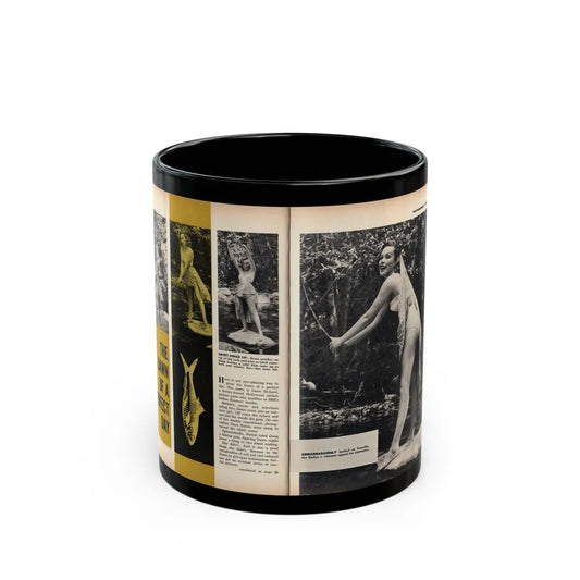 Dawn Richard #46 - [Pages 34 & 35] Including Pages 1 & 2 of 4 with, 4 B&W Photos & Article from SEE FOR MEN Mag. Nov. '57 (Vintage Female Icon) Black Coffee Mug-11oz-Go Mug Yourself