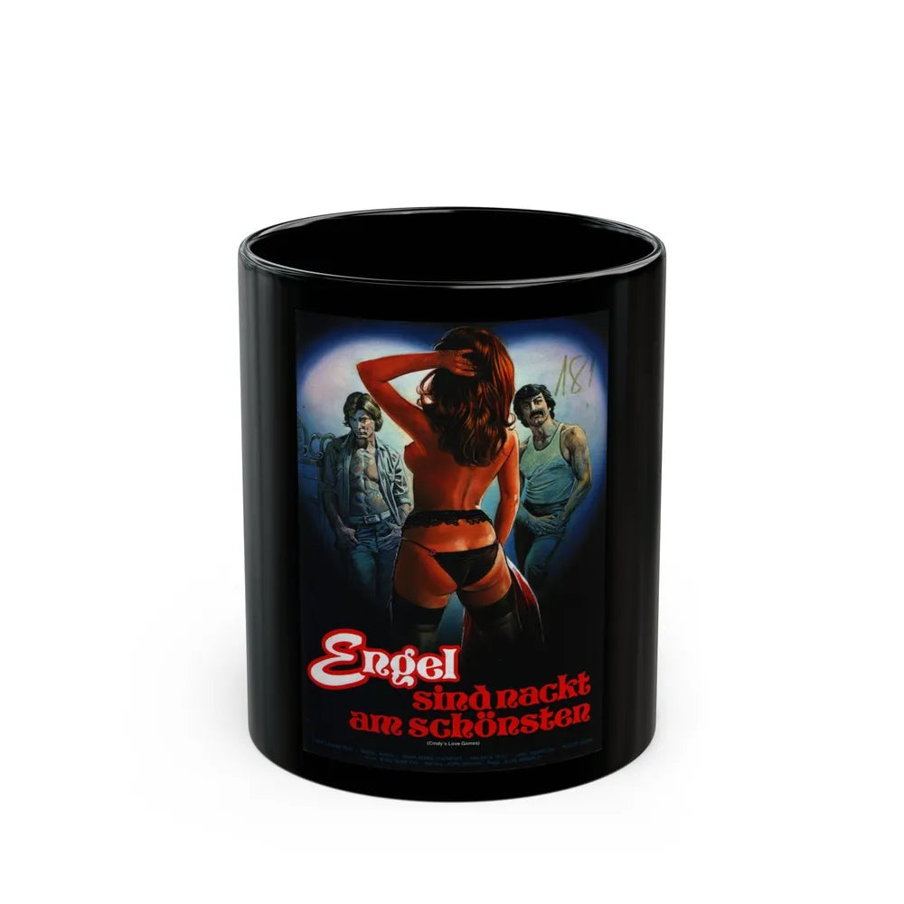 CINDY'S LOVE GAMES 1979 Movie Poster - Black Coffee Mug-11oz-Go Mug Yourself