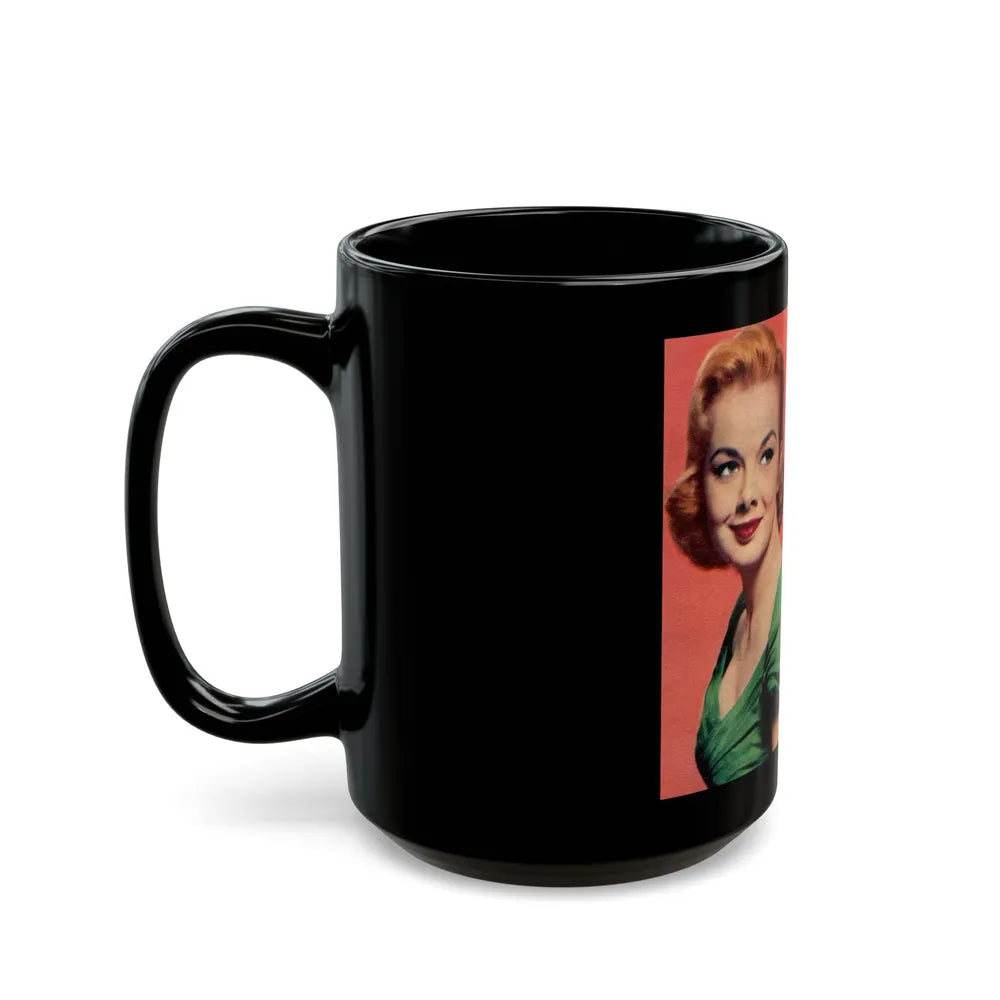 Leslie Parrish #164 (Vintage Female Icon) Black Coffee Mug-Go Mug Yourself