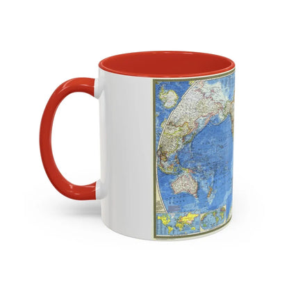 World Map (1970) (Map) Accent Coffee Mug-Go Mug Yourself