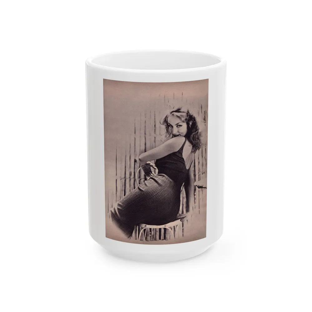 Julie Newmar #447 (Vintage Female Icon) White Coffee Mug-15oz-Go Mug Yourself