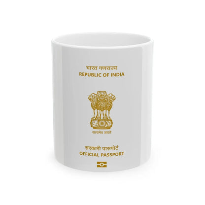 Indian Official Passport - White Coffee Mug-11oz-Go Mug Yourself