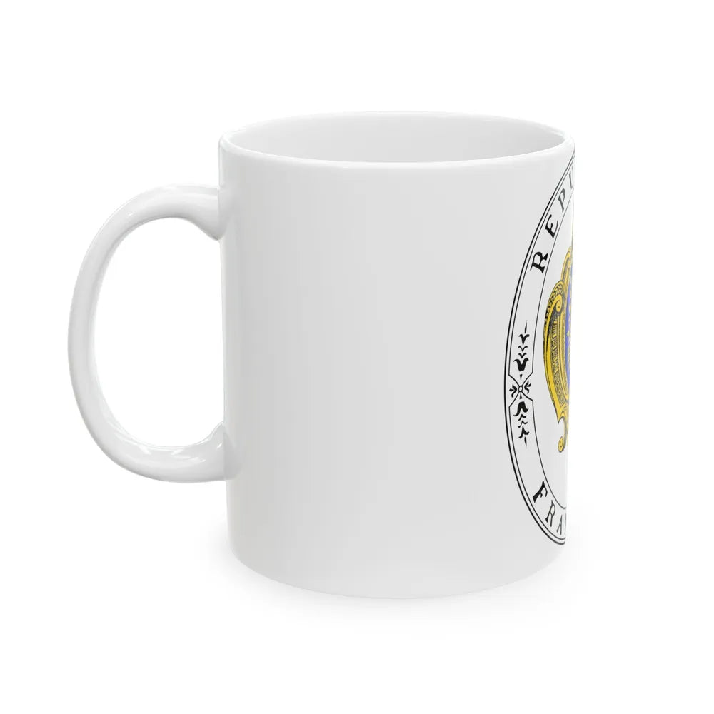 Coat of arms of the French Republic (1905) - White Coffee Mug-Go Mug Yourself