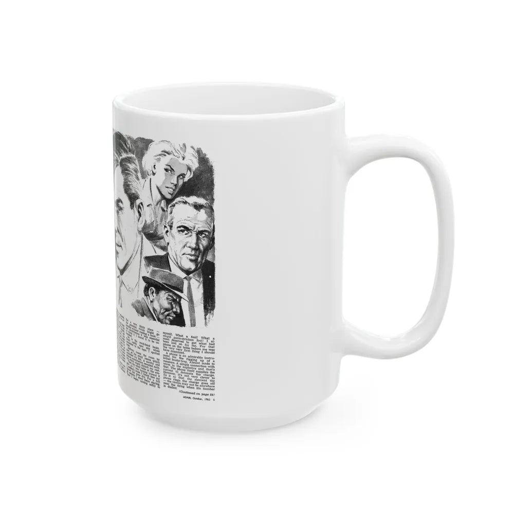 Booby-Trapped, Adam magazine, October 1963 - White Coffee Mug-Go Mug Yourself