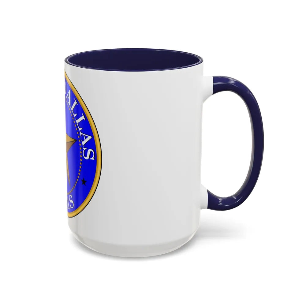 Seal of Dallas - Accent Coffee Mug-Go Mug Yourself