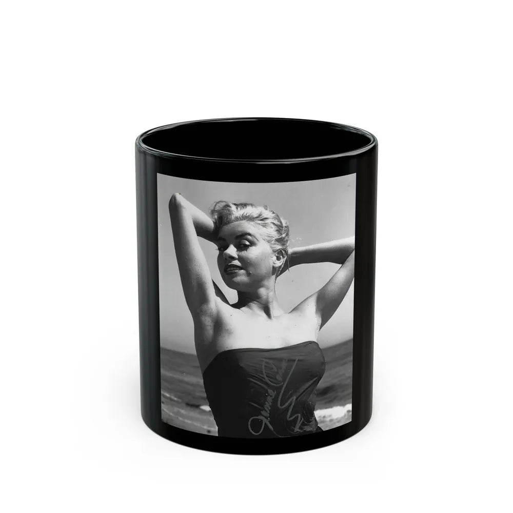 Jeanne Carmen #106 (Vintage Female Icon) Black Coffee Mug-11oz-Go Mug Yourself