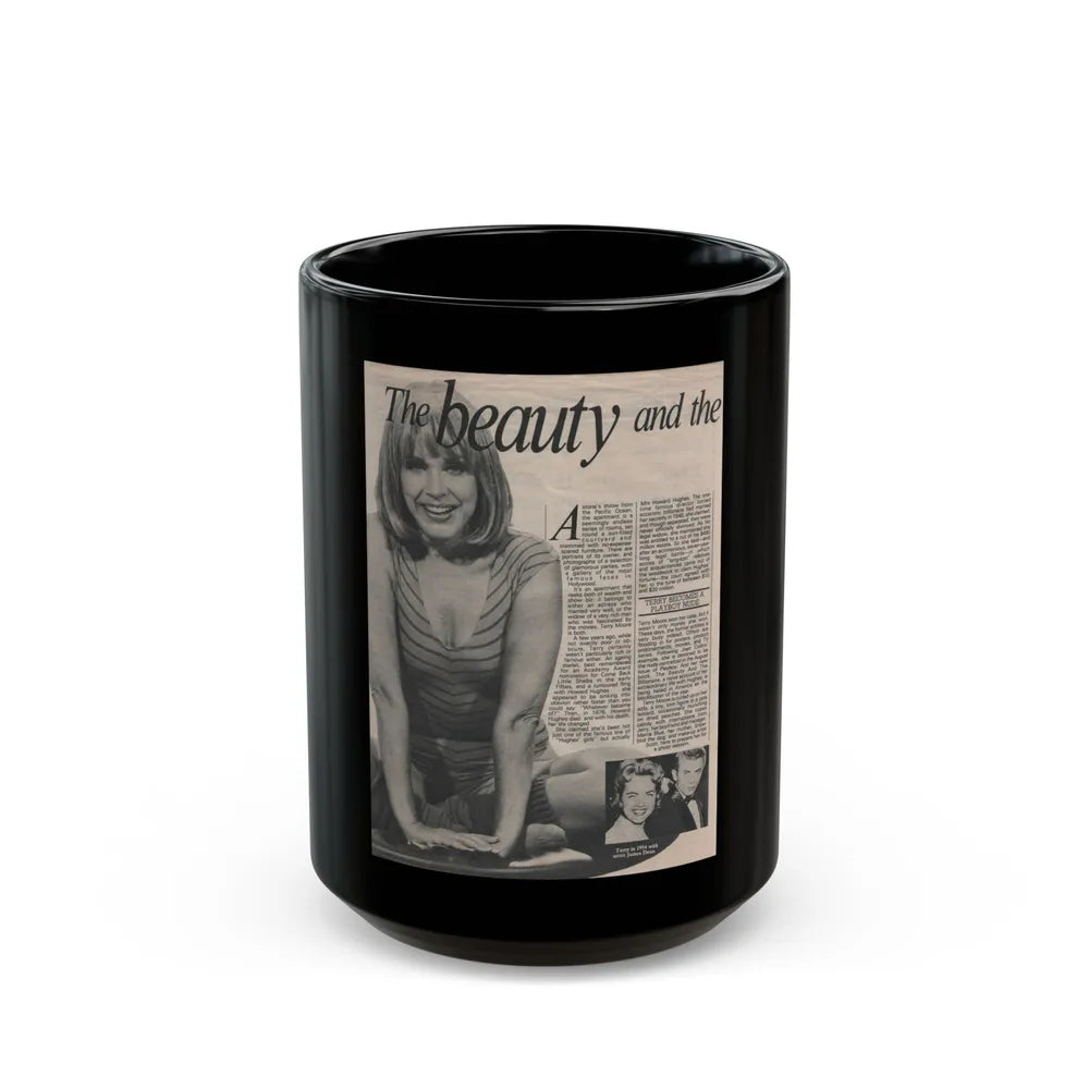 Terry Moore #531 - Magazine Page Photo & Article (Vintage Female Icon) Black Coffee Mug-15oz-Go Mug Yourself