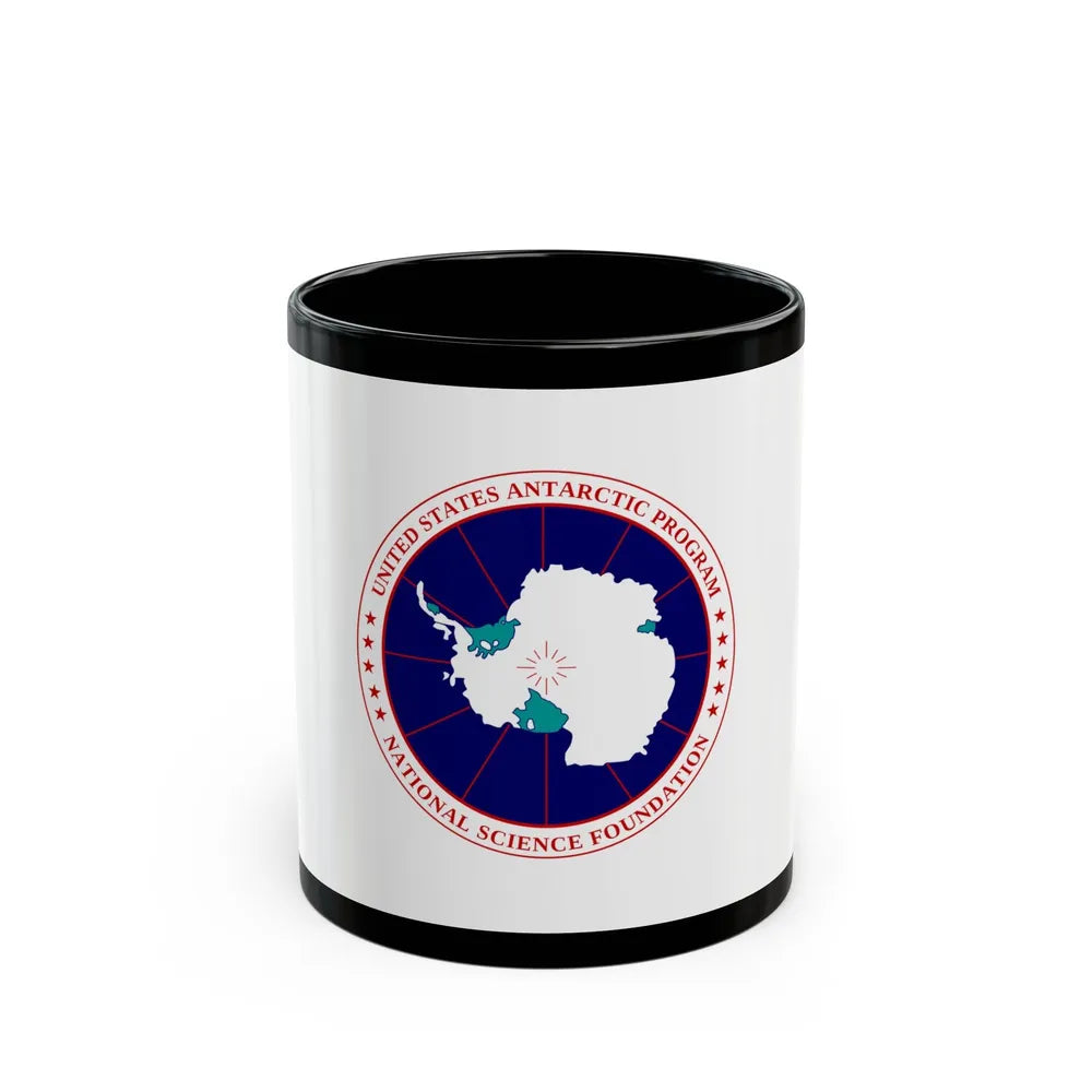 Flag of National Science Foundation Antarctic Program - Black Coffee Mug-11oz-Go Mug Yourself