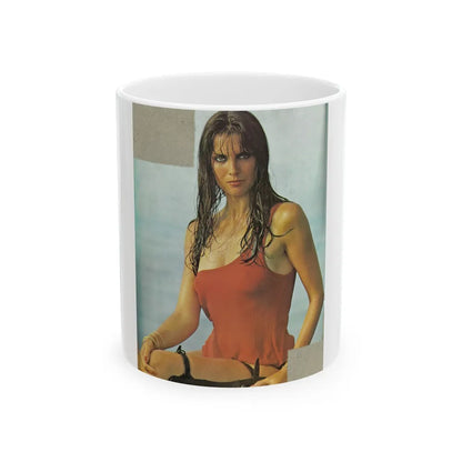 Caroline Munro #309 (Vintage Female Icon) White Coffee Mug-11oz-Go Mug Yourself