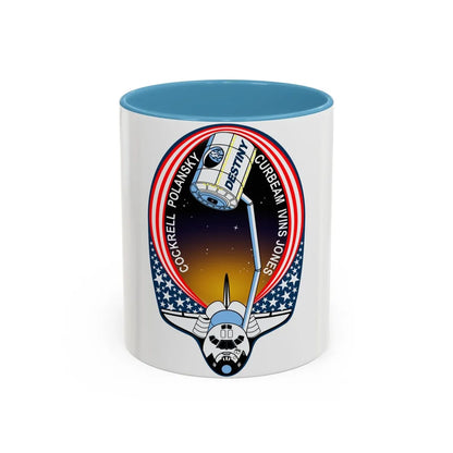 STS 98 (NASA) Accent Coffee Mug-11oz-Light Blue-Go Mug Yourself