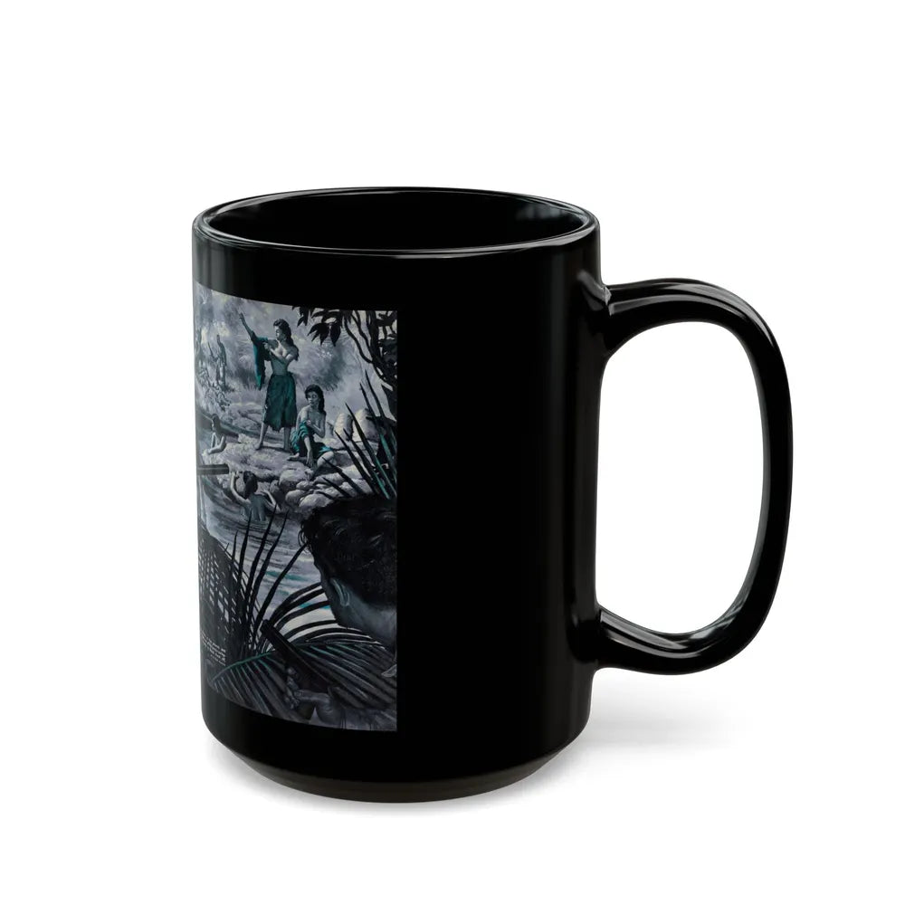 Death Trek Of Sgt. 'Shotgun' Schultz, For Men Only, February 1959 - Black Coffee Mug-Go Mug Yourself