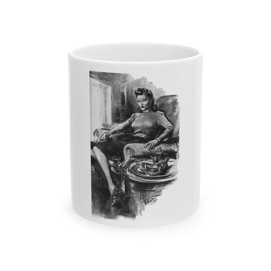 For Snow On The High Ground by Ruth Cameron Ward (1), Woman And Home, 1942 - White Coffee Mug-11oz-Go Mug Yourself