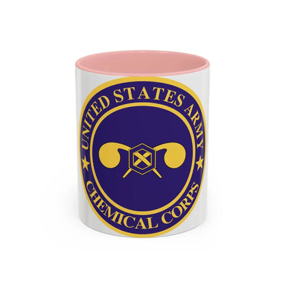 Chemical Corps (U.S. Army) Accent Coffee Mug-11oz-Pink-Go Mug Yourself