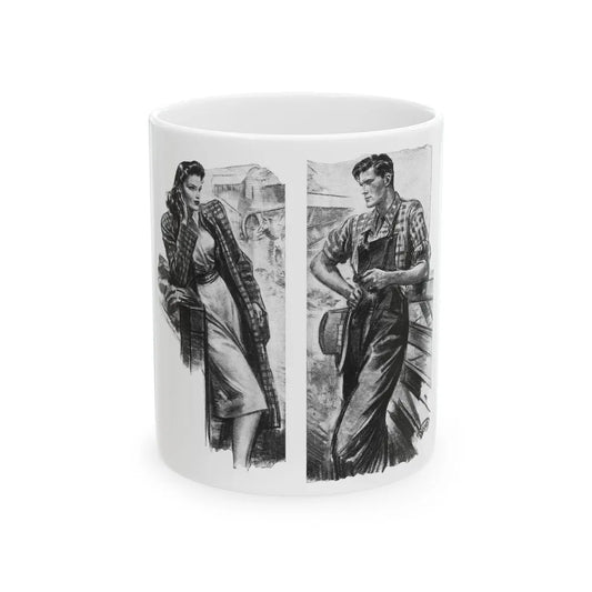 For Snow On The High Ground by Ruth Cameron Ward (2), Woman And Home, 1942 - White Coffee Mug-11oz-Go Mug Yourself