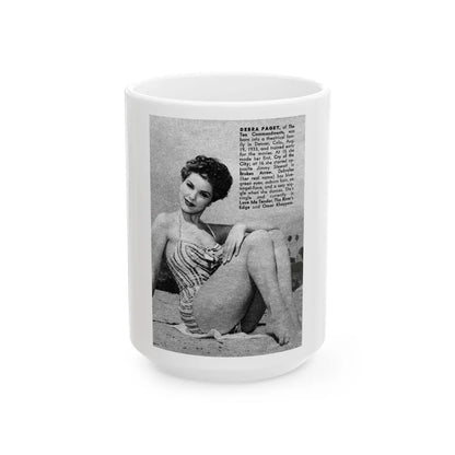 Debra Paget #441 - B&W Mag. Scan (Vintage Female Icon) White Coffee Mug-15oz-Go Mug Yourself