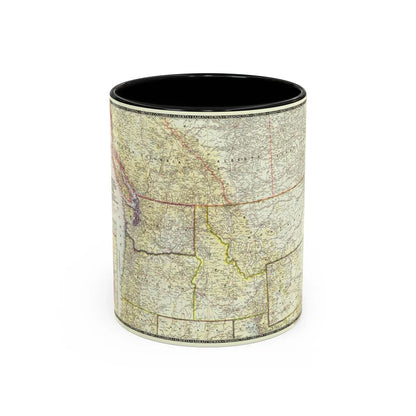 USA - Northwestern (1950) (Map) Accent Coffee Mug-11oz-Black-Go Mug Yourself