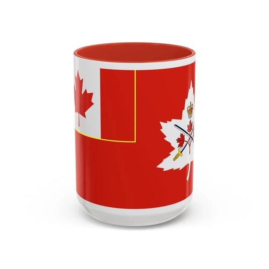 Flag of the Canadian Army - Accent Coffee Mug-15oz-Red-Go Mug Yourself