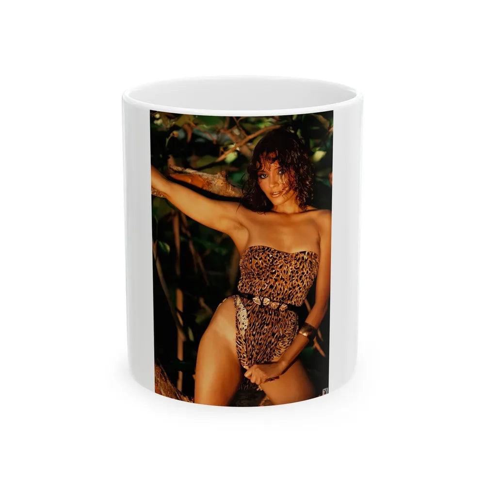 Barbara Carrera #03 (Vintage Female Icon) White Coffee Mug-11oz-Go Mug Yourself