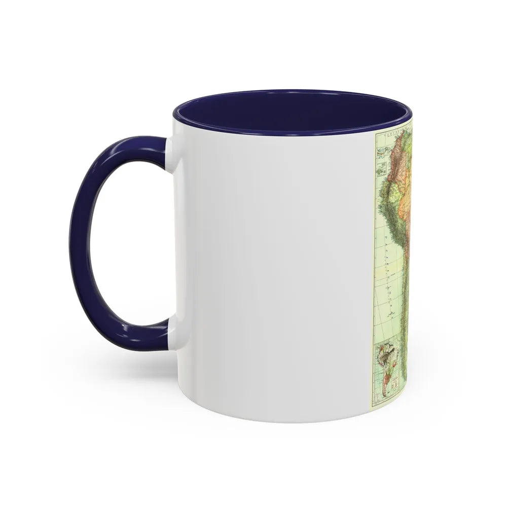 South America (1921) (Map) Accent Coffee Mug-Go Mug Yourself