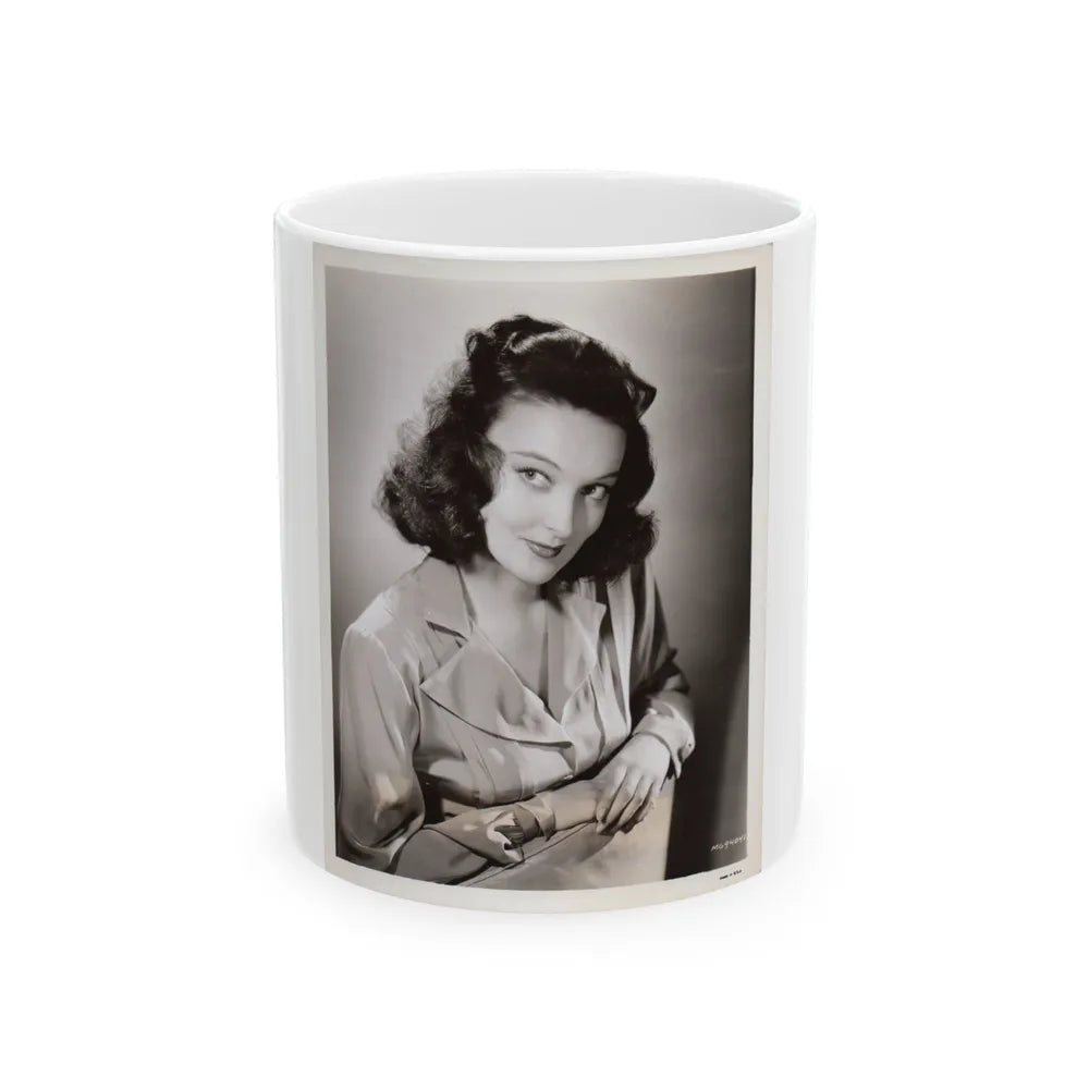 Karin Booth #49 (Vintage Female Icon) White Coffee Mug-11oz-Go Mug Yourself