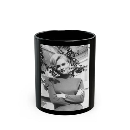 Diane McBain #33 (Vintage Female Icon) Black Coffee Mug-11oz-Go Mug Yourself