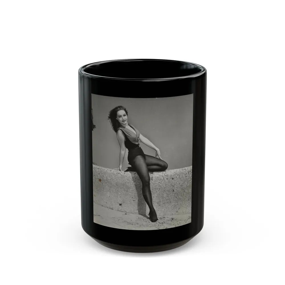 Julie Newmar #506 (Vintage Female Icon) Black Coffee Mug-15oz-Go Mug Yourself