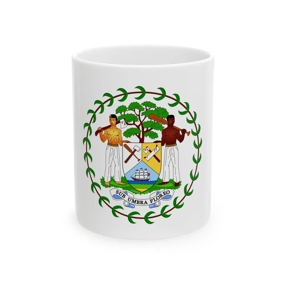 Coat of arms of Belize (1981-2019) - White Coffee Mug-11oz-Go Mug Yourself