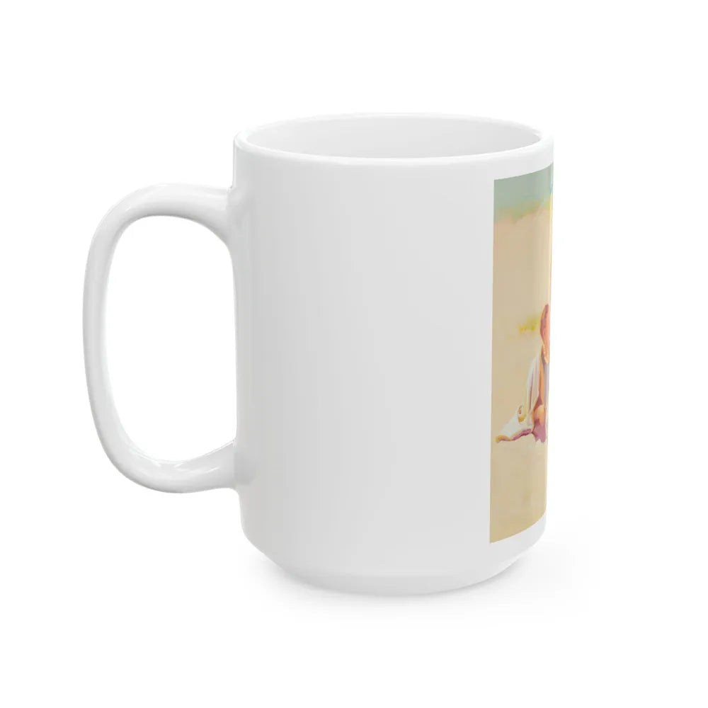 Day at the beach - White Coffee Mug-Go Mug Yourself