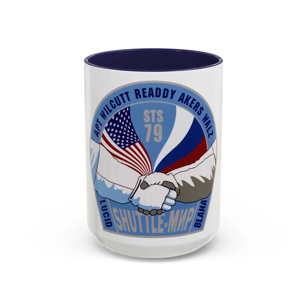 STS 79 (NASA) Accent Coffee Mug-15oz-Navy-Go Mug Yourself