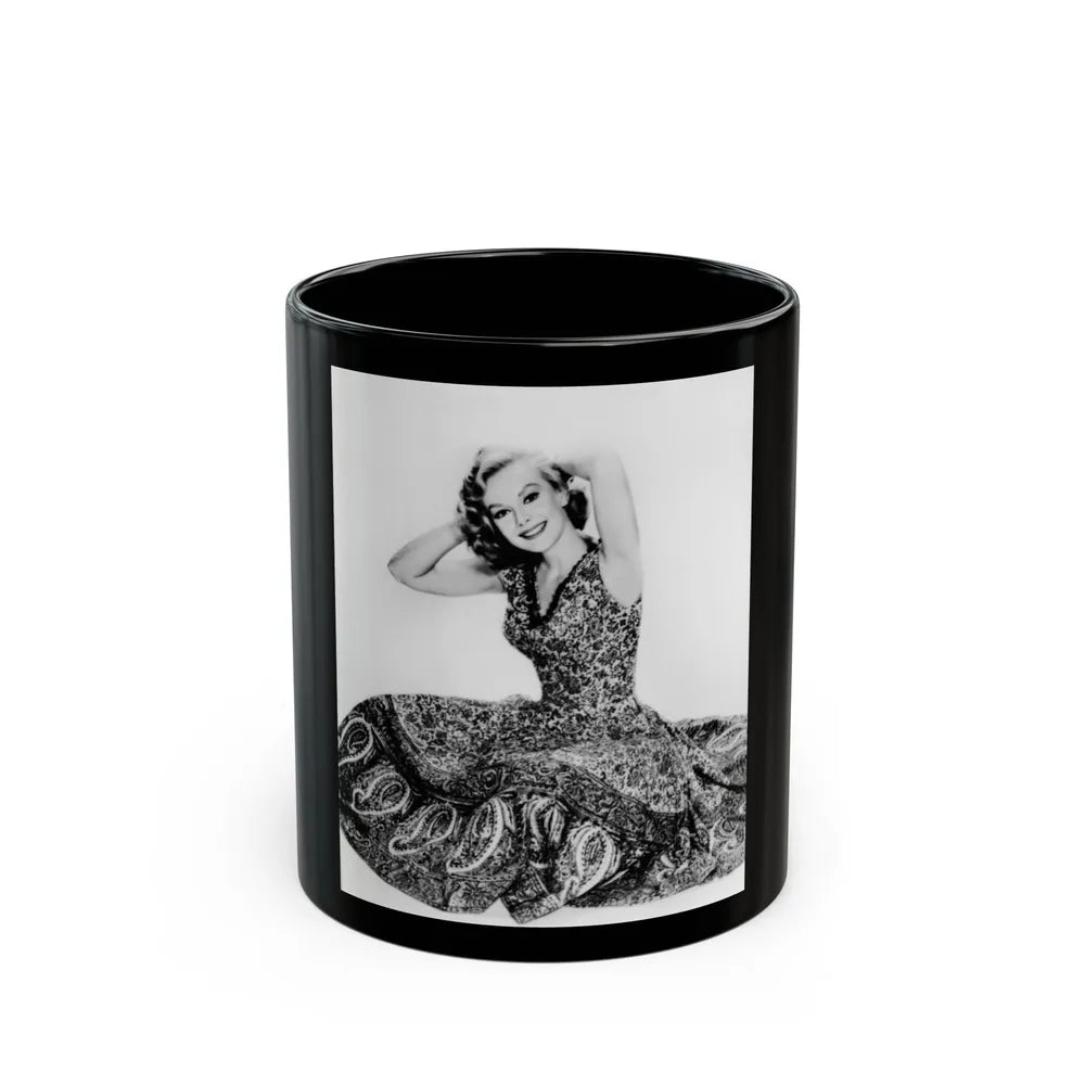 Leslie Parrish #198 (Vintage Female Icon) Black Coffee Mug-11oz-Go Mug Yourself