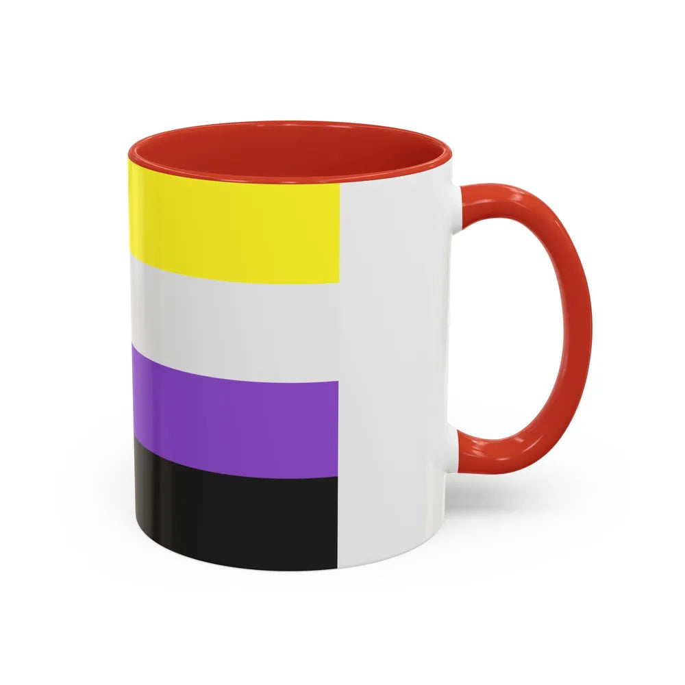 Nonbinary Pride Flag - Accent Coffee Mug-Go Mug Yourself