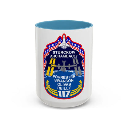 STS 117 (NASA) Accent Coffee Mug-15oz-Light Blue-Go Mug Yourself