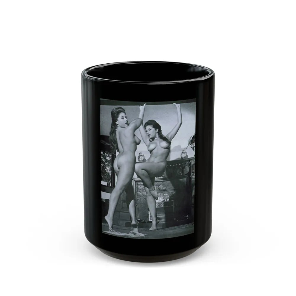 June Palmer #148 - Topless (Vintage Female Icon) Black Coffee Mug-15oz-Go Mug Yourself