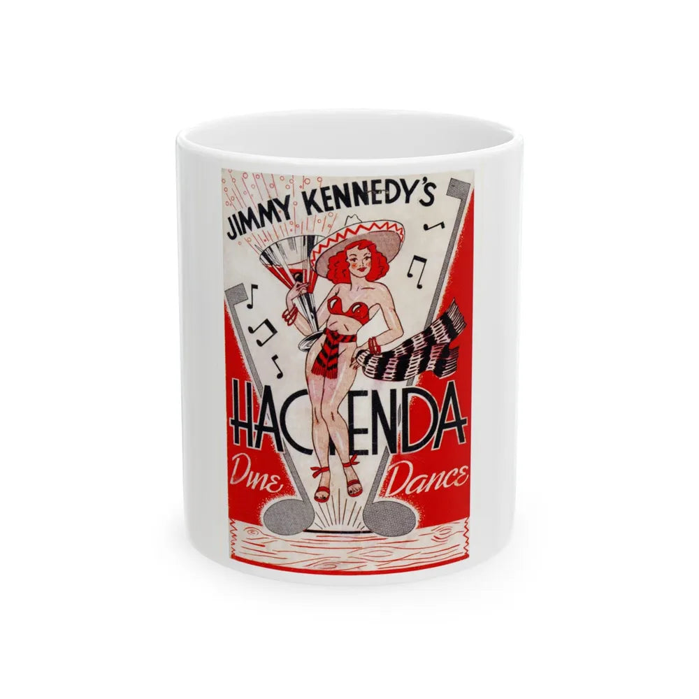 Dine 'n' Dance at the Hacienda, 1944 - White Coffee Mug-11oz-Go Mug Yourself