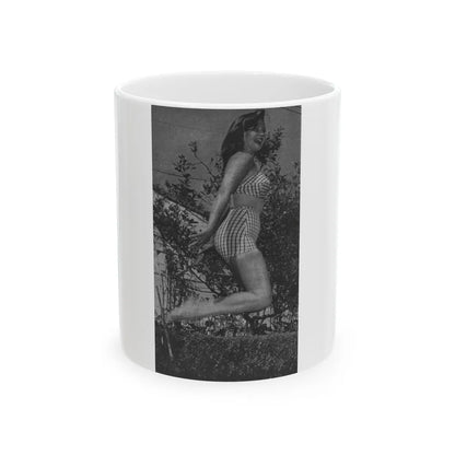 Greta Thyssen #12 - American Beauties Mag. '53 - 1 B&W Photo (Vintage Female Icon) White Coffee Mug-11oz-Go Mug Yourself