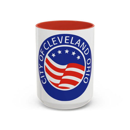 Seal of Cleveland Ohio - Accent Coffee Mug-15oz-Red-Go Mug Yourself