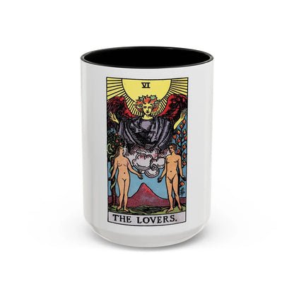 The Lovers (Tarot Card) Accent Coffee Mug-15oz-Black-Go Mug Yourself