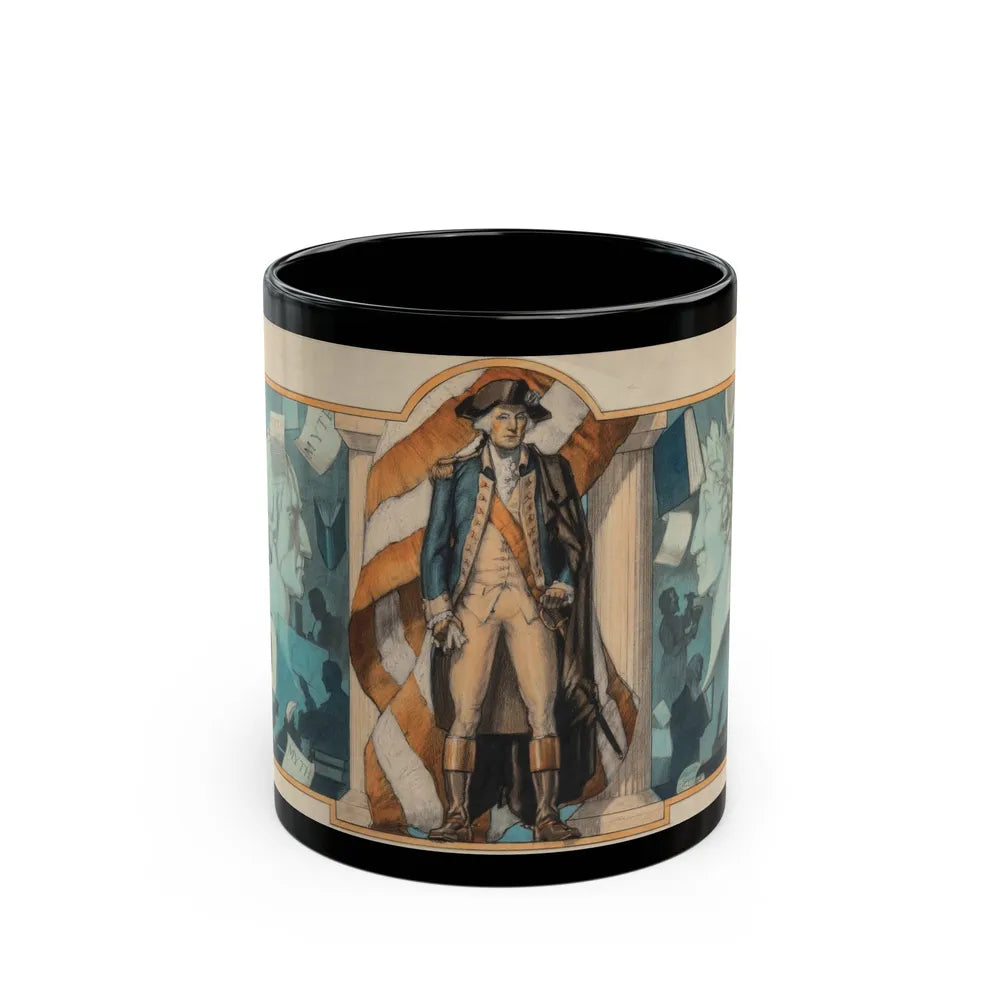 George Washington, probable New York Herald Tribune Magazine cover - Black Coffee Mug-11oz-Go Mug Yourself