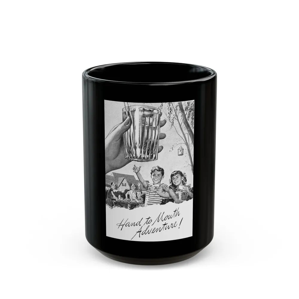 Hand to Mouth Adventure, 1946 - Black Coffee Mug-15oz-Go Mug Yourself