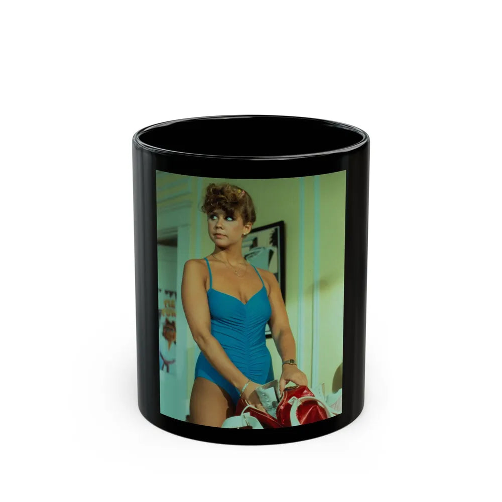 Linda Blair #167 (Vintage Female Icon) Black Coffee Mug-11oz-Go Mug Yourself