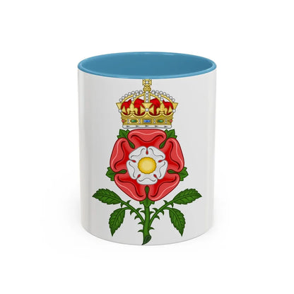 Tudor Rose (Tudor Heraldry) - Accent Coffee Mug-11oz-Light Blue-Go Mug Yourself